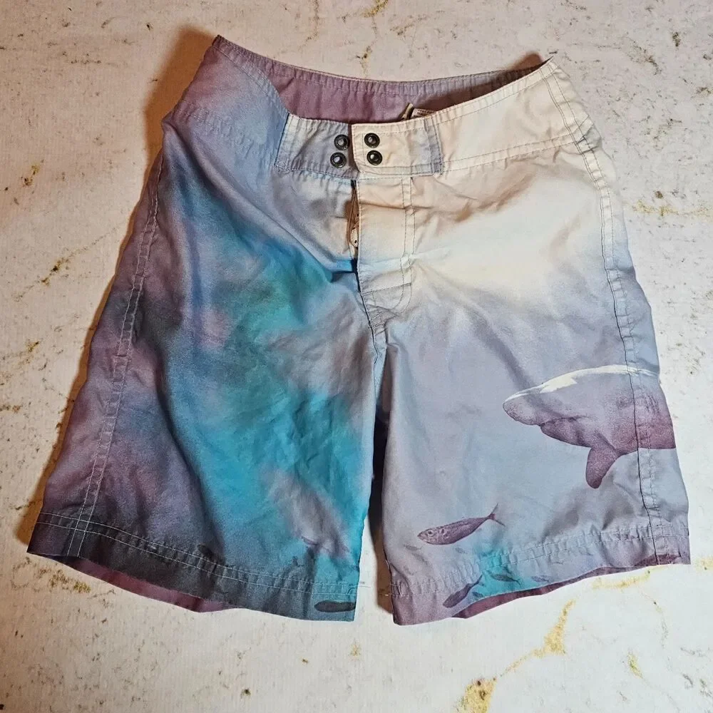 Old Navy Boys Swim Trunks – Size 7 – Shark Print – EUC
